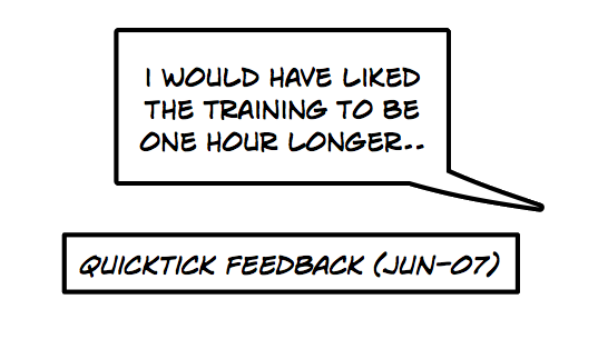 Actual training feedback