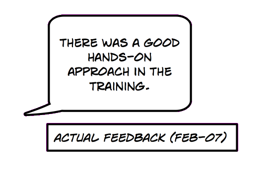Actual training feedback